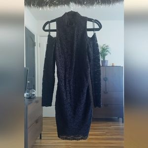 Roberta designed Black Lace shoulderless dress